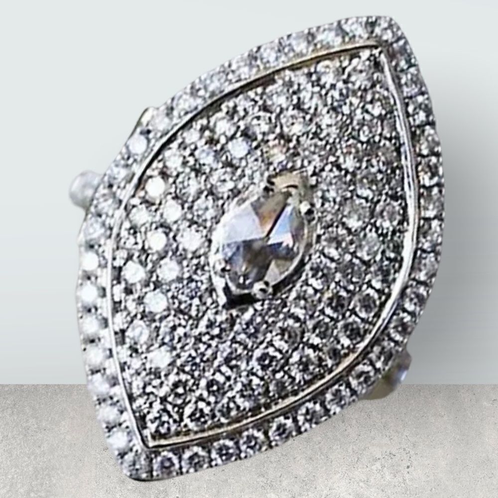 FLAWLESS 2.75 CTTW WHITE GOLD DIPPED DIAMOND RING SIZES 6,8,9,10